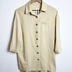 Zeagoo Beige Brown Women Cover Up or Shirt Size Medium Brand New